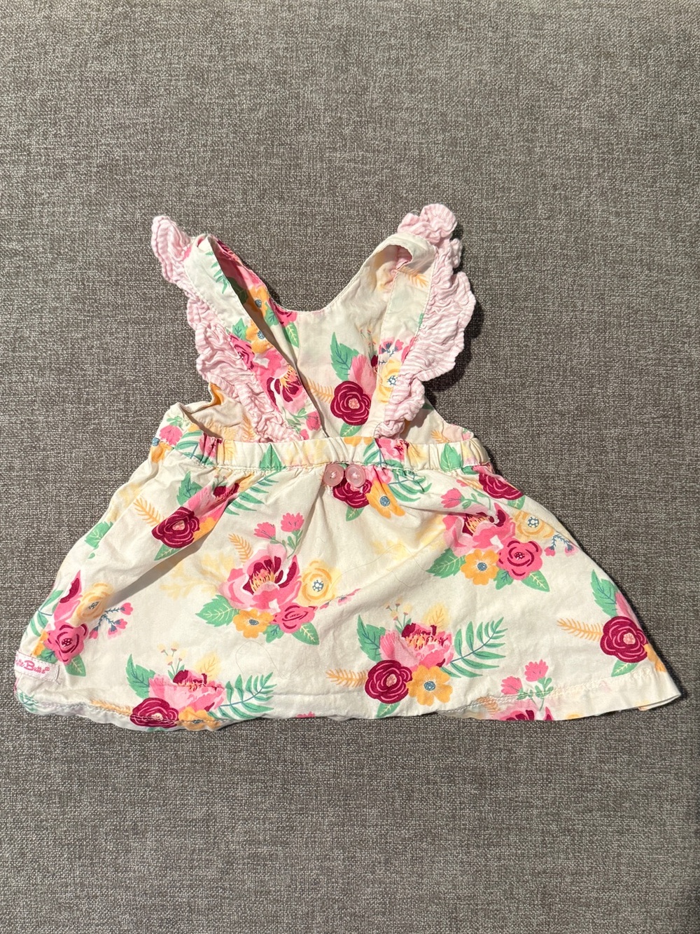 Ruffle Butts Floral Sleeveless Dress - Pink & Yellow 6-12m - Picture 3 of 3